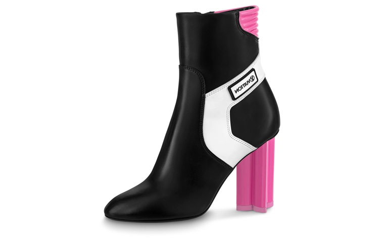 (Women) Louis Vuitton Silhouette Ankle Boot 'Black White Pink' 1A9OA2