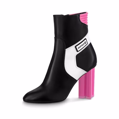 (W) LV Silhouette Ankle Boot 'Black White Pink'
