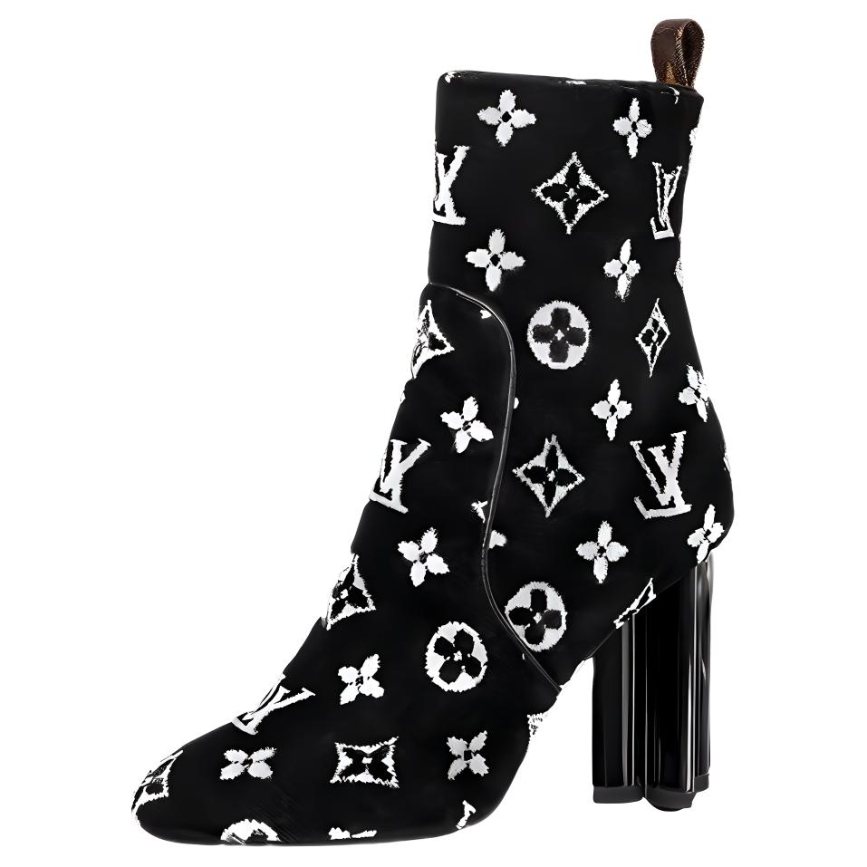 (Women) Louis Vuitton Silhouette Ankle Boot 'Black White' 1A95YR