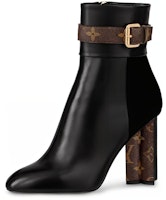 (Women) Louis Vuitton Silhouette Ankle Boot 'Black Calfskin and Goatskin Suede' 1A84Q7 (Women) Louis Vuitton Silhouette Ankle Boot 'Black Calfskin and Goatskin Suede' 1A84Q7