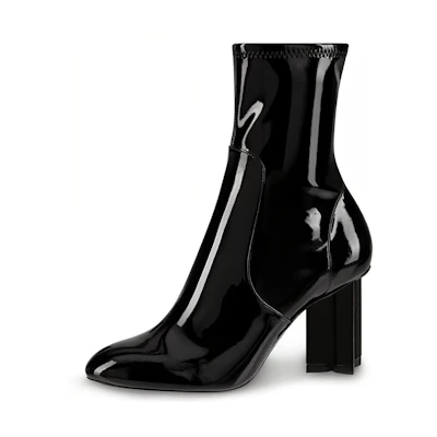 (W) LV Silhouette Ankle Boot 'Black Patent Calf Leather'