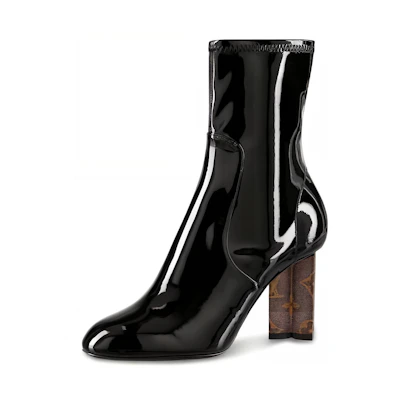(W) LV Silhouette Ankle Boot 'Black Patent Calfskin'