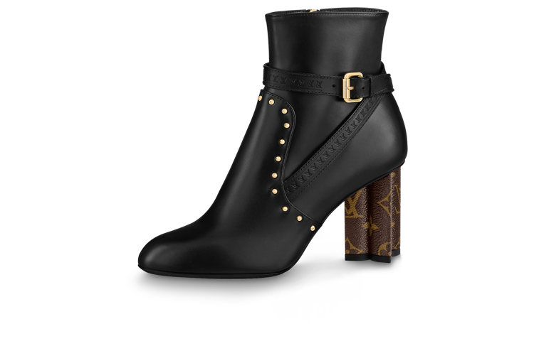 (Women) Louis Vuitton Silhouette Ankle Boot 'Black Leather Zip' 1AAC31