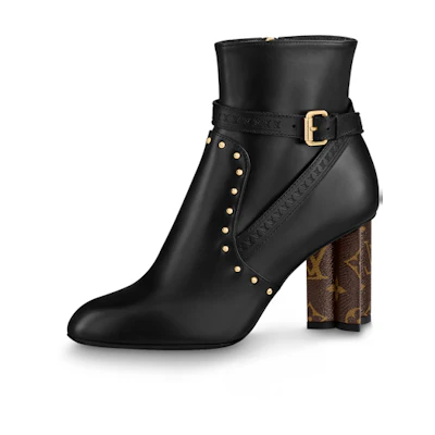 (W) LV Silhouette Ankle Boot 'Black Leather Zip'