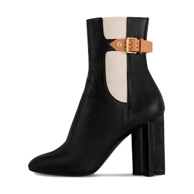 (W) LV Silhouette Ankle Boot 'Black Leather Zip'