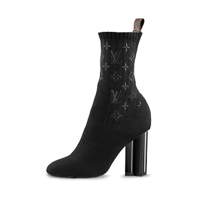 (W) LV Silhouette Ankle Boots 'Black with Logo Monogram'