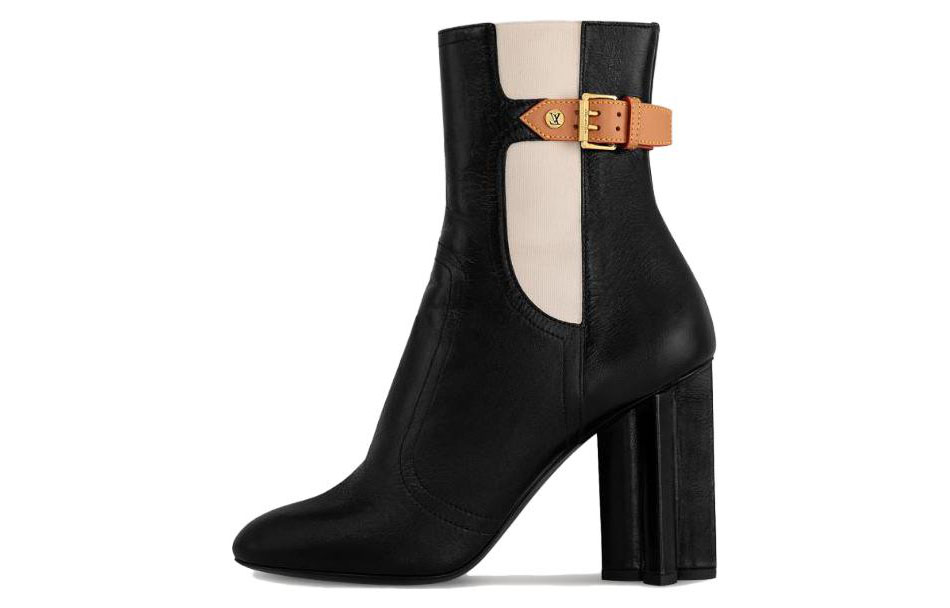 Buy (W) Louis Vuitton Sepatu Bot Siluet Tumit Ankle 'Kulit Hitam' 1ACL74