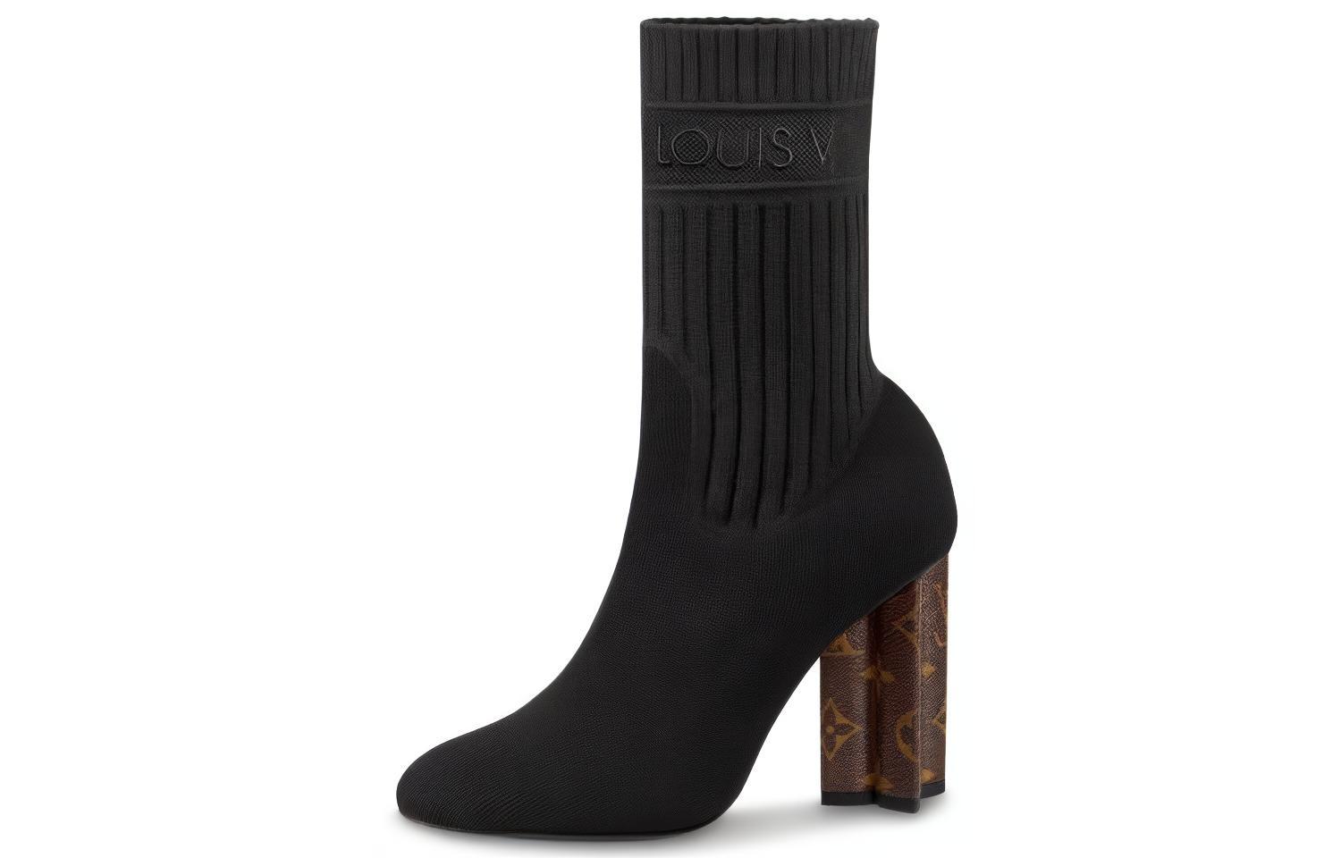(Women) Louis Vuitton Silhouette Ankle Boot 'Black Elastic Fabric' 1A4VI7