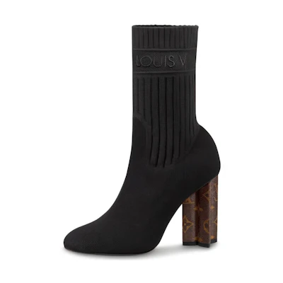 (W) LV Silhouette Ankle Boot 'Black Elastic Fabric'
