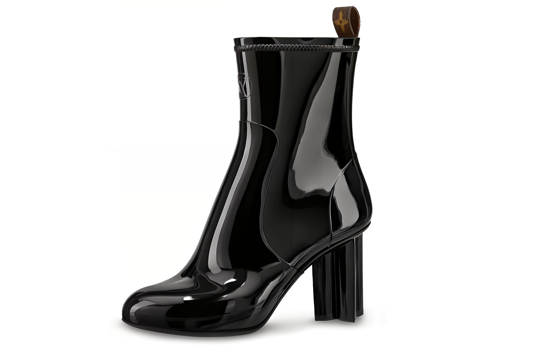 (Women) Louis Vuitton Silhouette Ankle Boot 'Black Patent Leather' 1A66W7