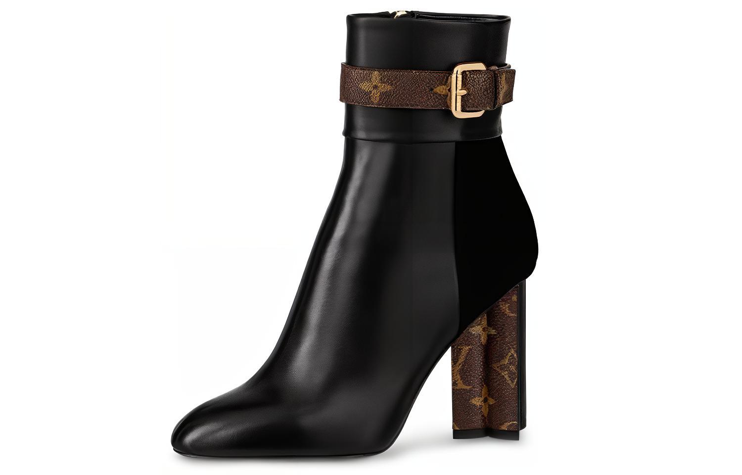(Women) Louis Vuitton Silhouette Ankle Boot 'Black Calfskin and Goatskin Suede' 1A84Q7