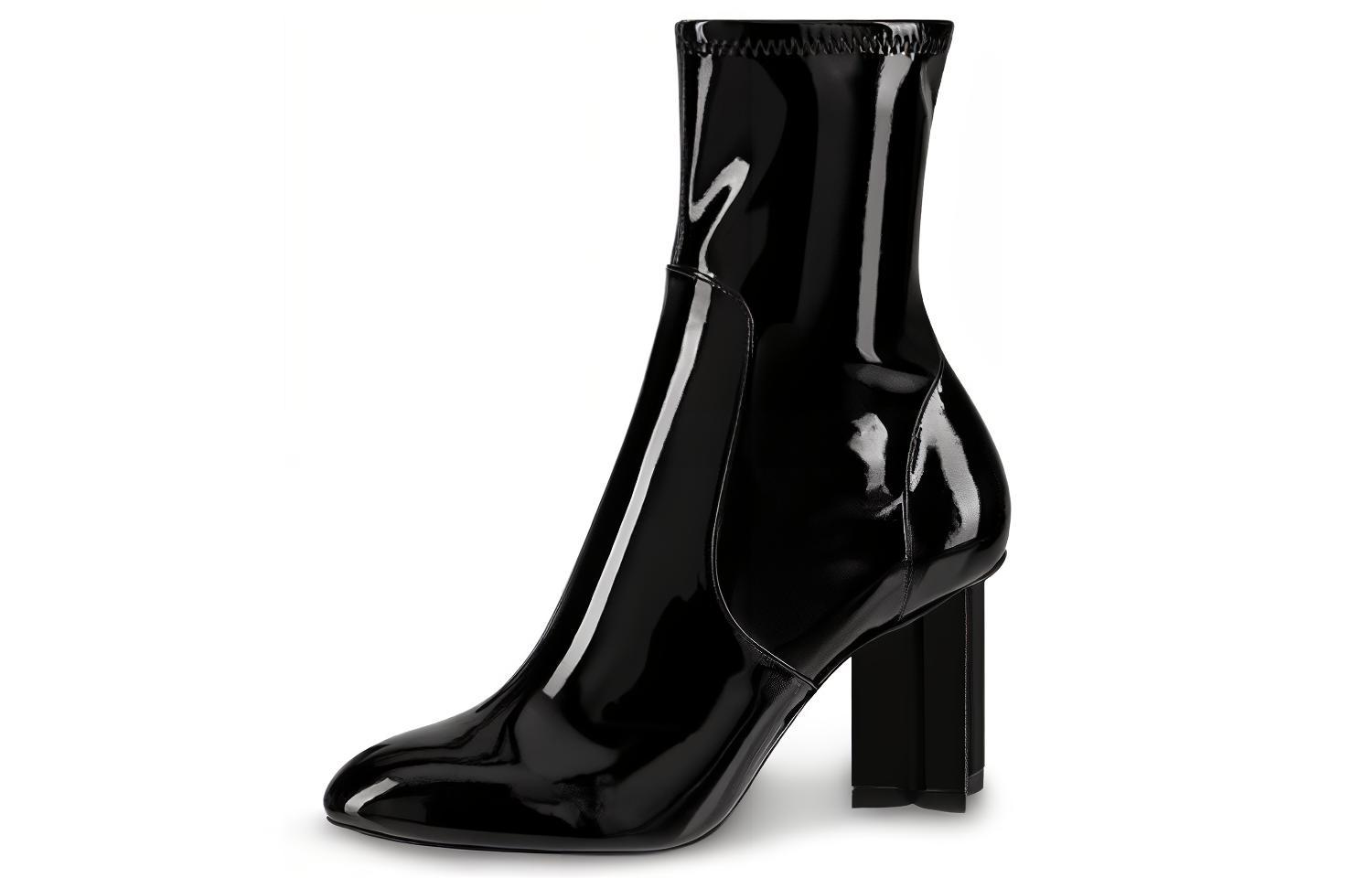 (Women) Louis Vuitton Silhouette Ankle Boot 'Black Patent Calf Leather' 1A4E05
