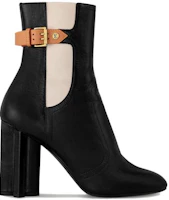 Order LOUIS VUITTON Silhouette 小牛皮 圓頭拉鍊 短靴 女款 黑色