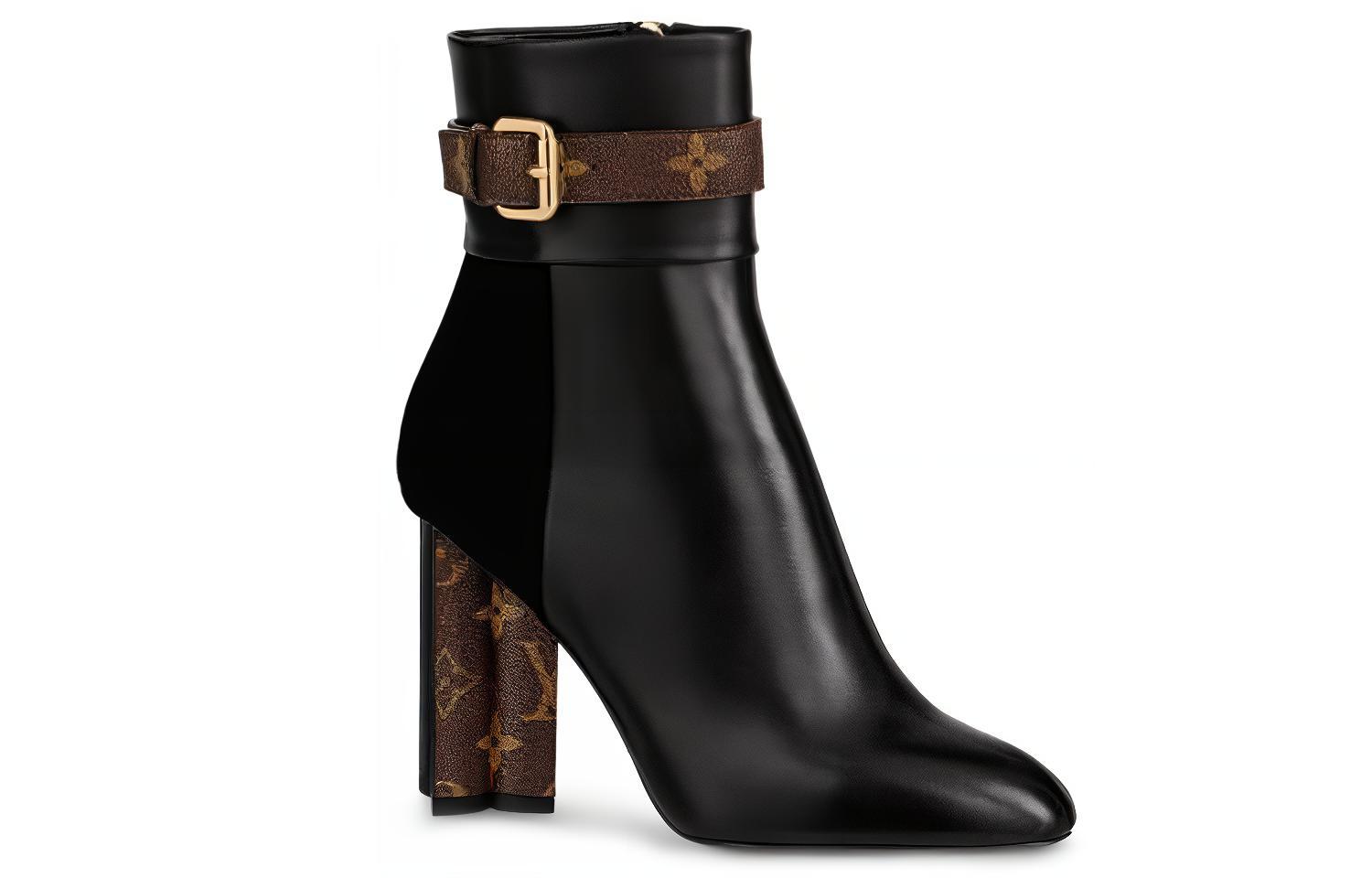 Order (W) Bottines Louis Vuitton Silhouette ''Cuir Noir et Daim Chèvre'' 1A84Q7