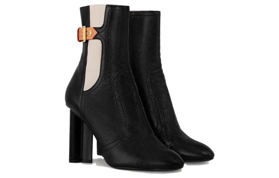 Lookbook (W) Louis Vuitton Sepatu Bot Siluet Tumit Ankle 'Kulit Hitam' 1ACL74