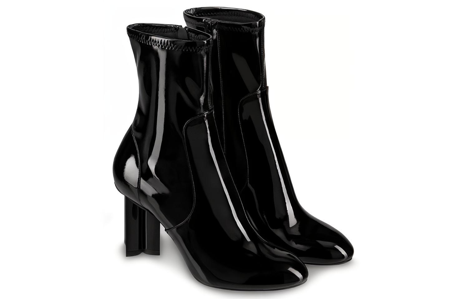 Lookbook (Women) Louis Vuitton Silhouette Ankle Boot 'Black Patent Calf Leather' 1A4E05