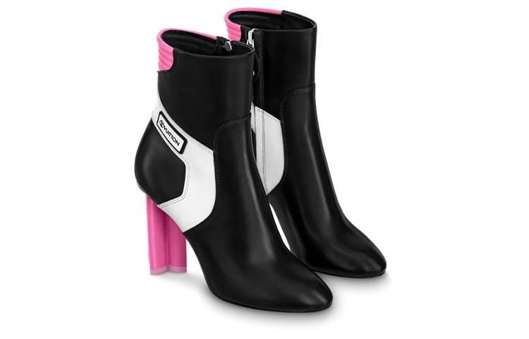 Lookbook (Women) Louis Vuitton Silhouette Ankle Boot 'Black White Pink' 1A9OA2