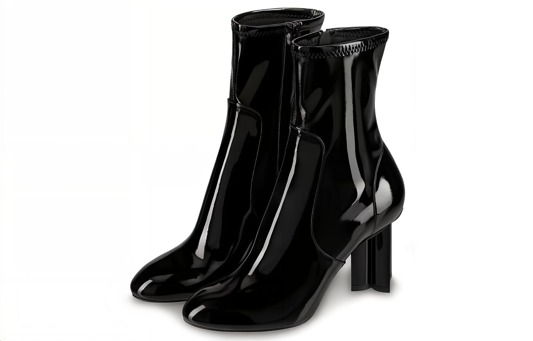 Shop (Women) Louis Vuitton Silhouette Ankle Boot 'Black Patent Calf Leather' 1A4E05