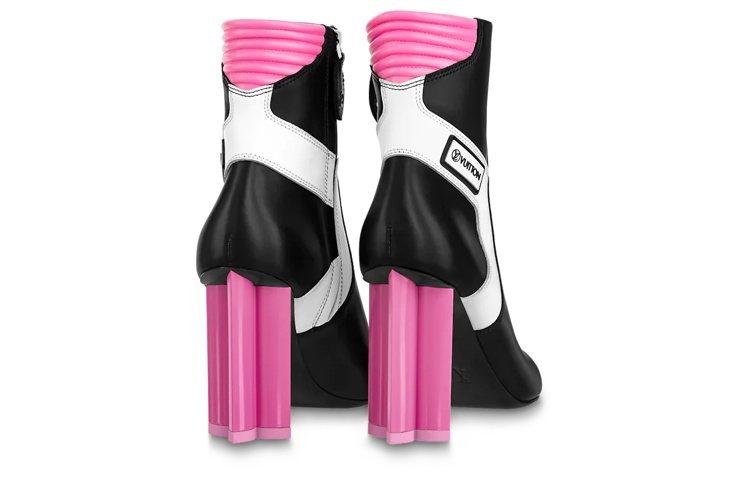 Shop (Women) Louis Vuitton Silhouette Ankle Boot 'Black White Pink' 1A9OA2