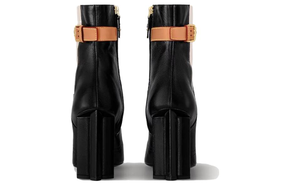 Purchase (W) Louis Vuitton Sepatu Bot Siluet Tumit Ankle 'Kulit Hitam' 1ACL74