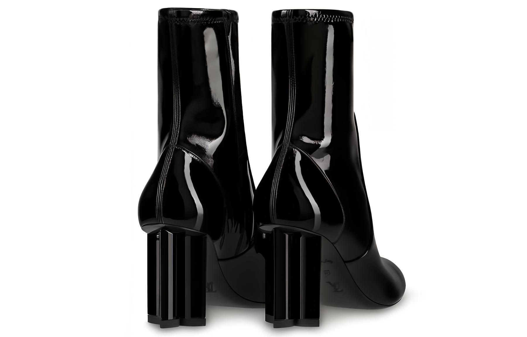 Purchase (Women) Louis Vuitton Silhouette Ankle Boot 'Black Patent Calf Leather' 1A4E05