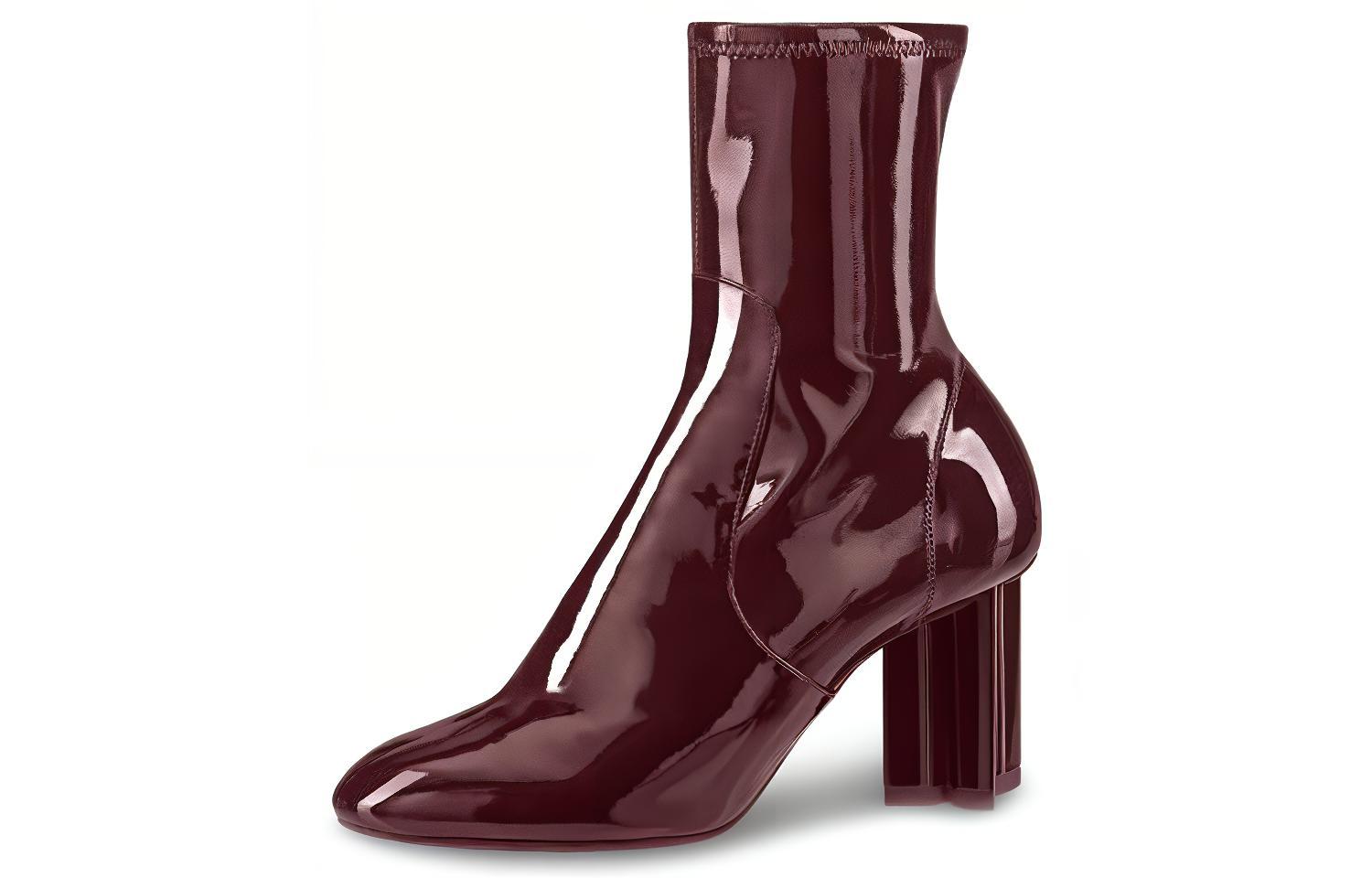 (Women) Louis Vuitton Silhouette Ankle Boot 'Burgundy Patent Calf Leather' 1A4E0Z