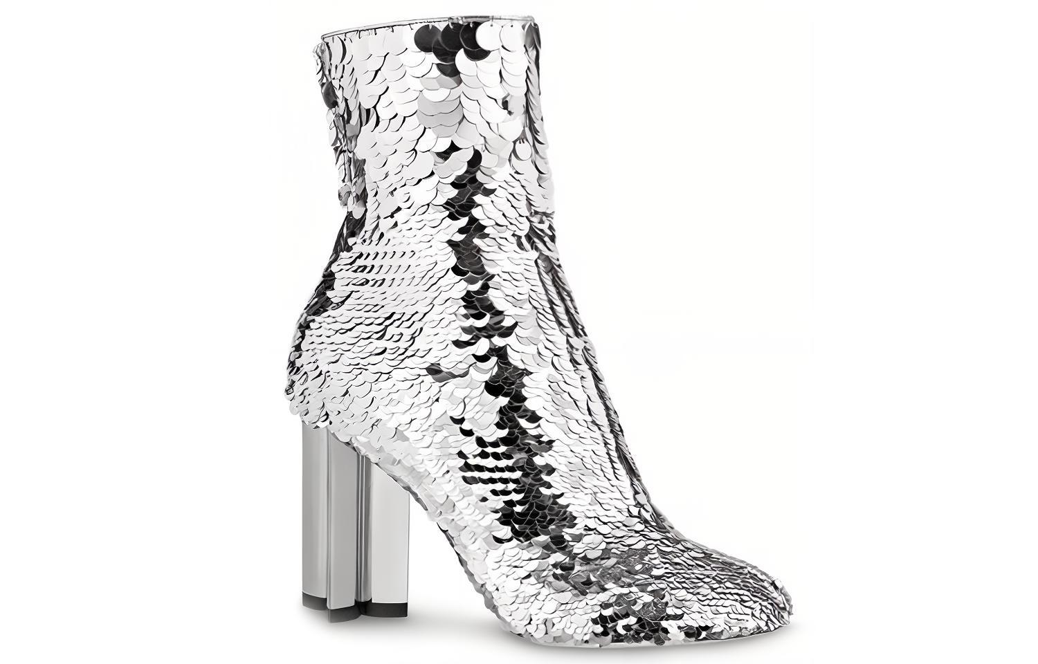 Order (W) Bottines Louis Vuitton Silhouette ''Broderie Paillettes Argent'' 1A5KGM