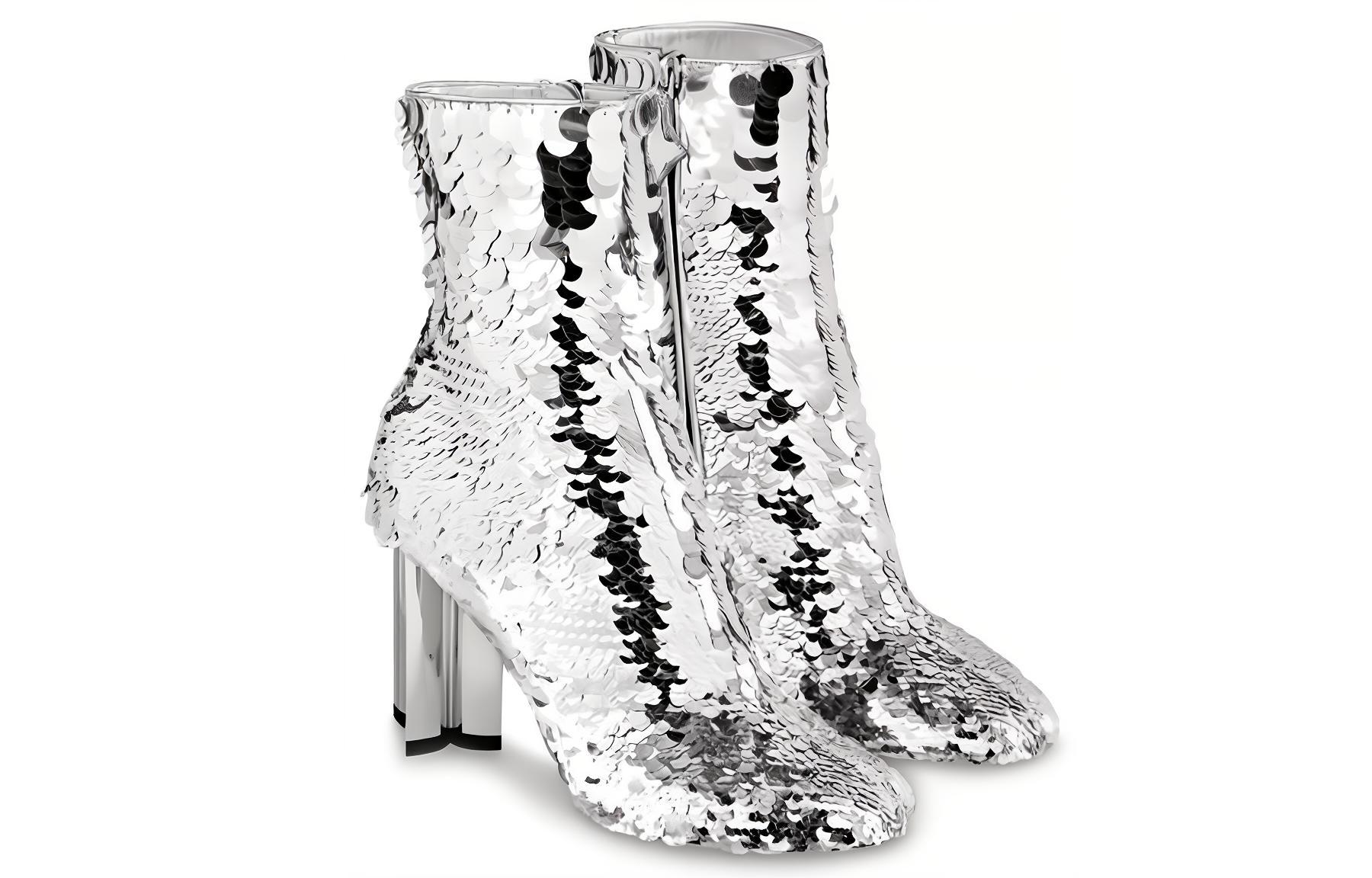 Lookbook (W) Bottines Louis Vuitton Silhouette ''Broderie Paillettes Argent'' 1A5KGM