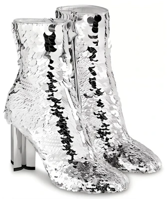 (W) Bottines Louis Vuitton Silhouette ''Broderie Paillettes Argent'' 1A5KGM Lookbook (W) Bottines Louis Vuitton Silhouette ''Broderie Paillettes Argent'' 1A5KGM