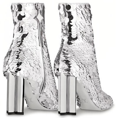 (W) 路易威登轮廓银色亮片刺绣踝靴 1A5KGM Shop (W) 路易威登轮廓银色亮片刺绣踝靴 1A5KGM