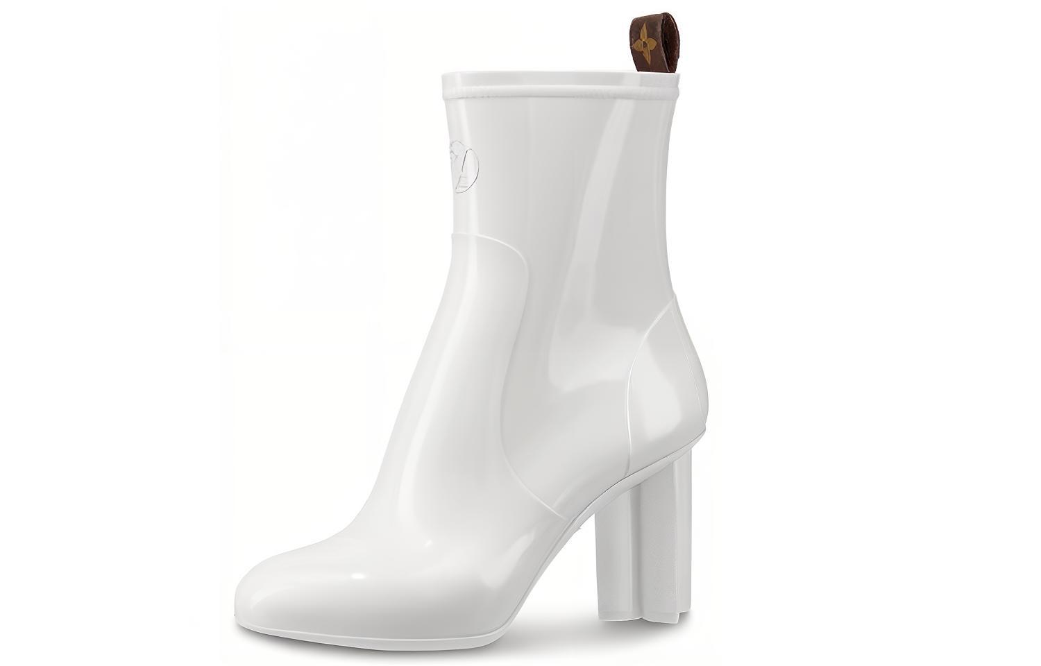 (Women) Louis Vuitton Silhouette Ankle Boot 'Shiny Rubber White' 1A66WC
