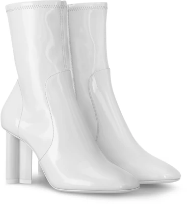 (Women) Louis Vuitton Silhouette Ankle Boot 'White Leather' 1ACGX2 Lookbook (Women) Louis Vuitton Silhouette Ankle Boot 'White Leather' 1ACGX2
