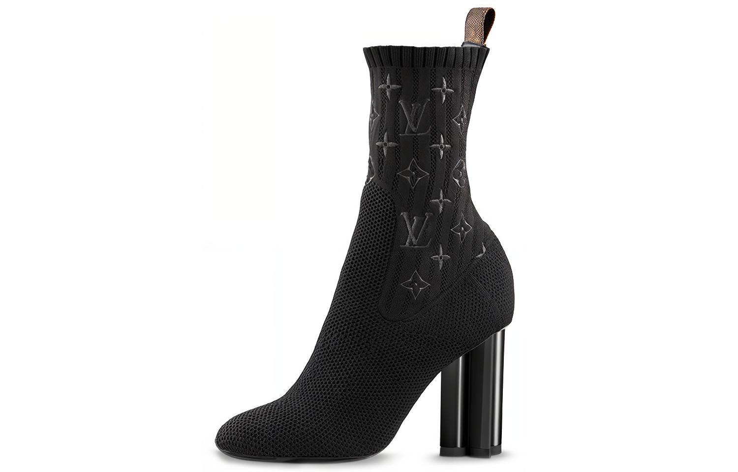 (Women) Louis Vuitton Silhouette Ankle Boots 'Black with Logo Monogram' 1A3MIW