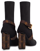 Shop 路易威登 Silhouette Monogram 帆布 女款 踝靴 黑色