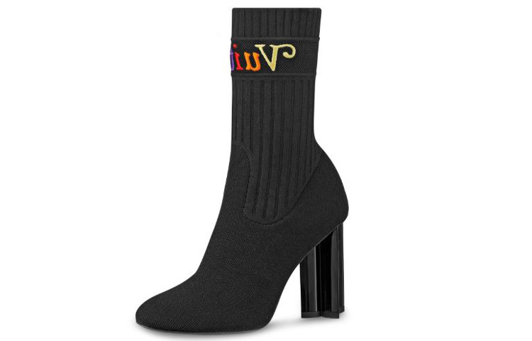Buy (W) Bottes à Talons en Tissu Louis Vuitton Silhouette ''Noir'' 1A5BJQ