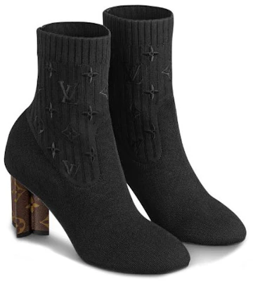 (W) Louis Vuitton Silhouette Hakken ''Zwart Knit Monogram met Bruine Hakken'' 1A8558 Order (W) Louis Vuitton Silhouette Hakken ''Zwart Knit Monogram met Bruine Hakken'' 1A8558