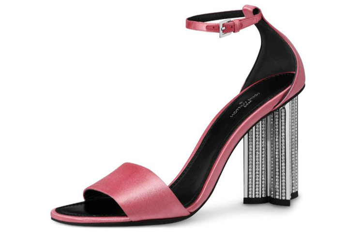(Women) Louis Vuitton Silhouette High Heel 'Pink Monogram Crystal Flower' 1A66M4