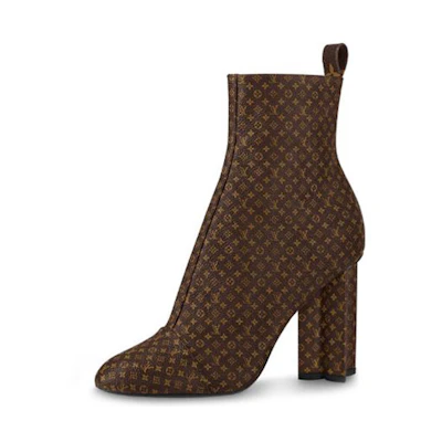 (W) LV Silhouette Monogram Ankle Boot 'Brown Patent Canvas'