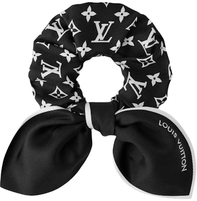 (Women) Louis Vuitton Silk Hair Tie Scrunchie for Women Black M97250 Order (Women) Louis Vuitton Silk Hair Tie Scrunchie for Women Black M97250