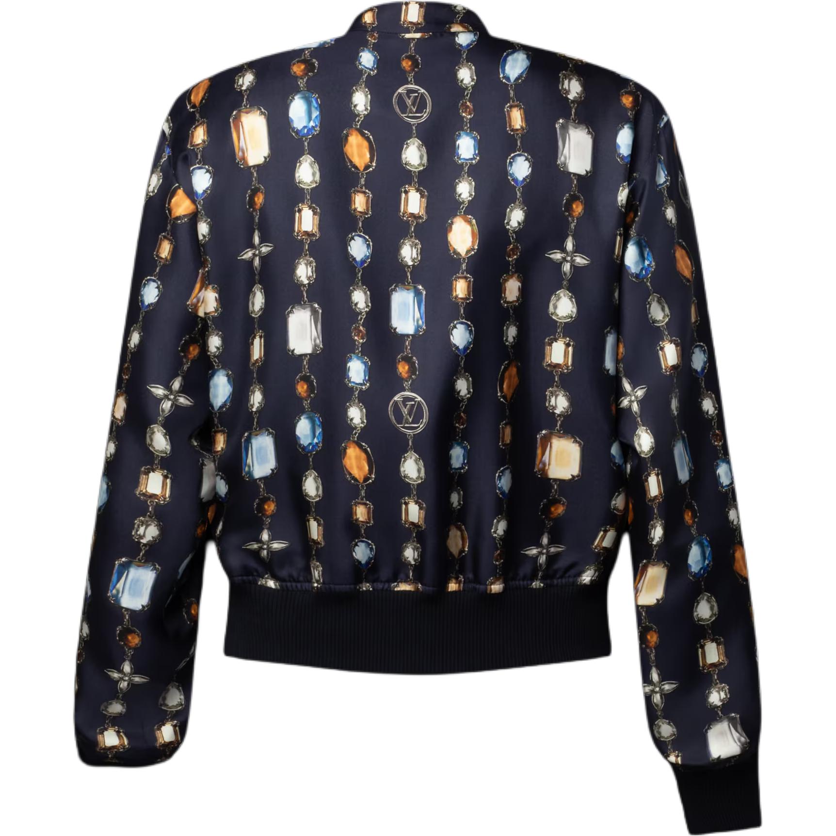 Shop (W) 路易威登真絲雙面飛行夾克鏈條印花款 1AI860