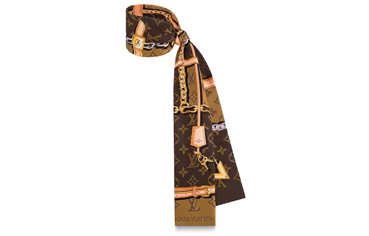 (Women) LOUIS VUITTON Monogram Silk Headband Women Brown M78655 圖 3