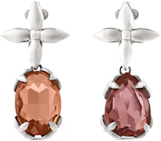 (Women) LOUIS VUITTON Silver Crystal-Studded Pendant Design Earrings. M03032 (Women) LOUIS VUITTON Silver Crystal-Studded Pendant Design Earrings. M03032
