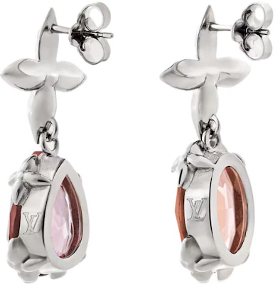 (Women) LOUIS VUITTON Silver Crystal-Studded Pendant Design Earrings. M03032 Shop (Women) LOUIS VUITTON Silver Crystal-Studded Pendant Design Earrings. M03032