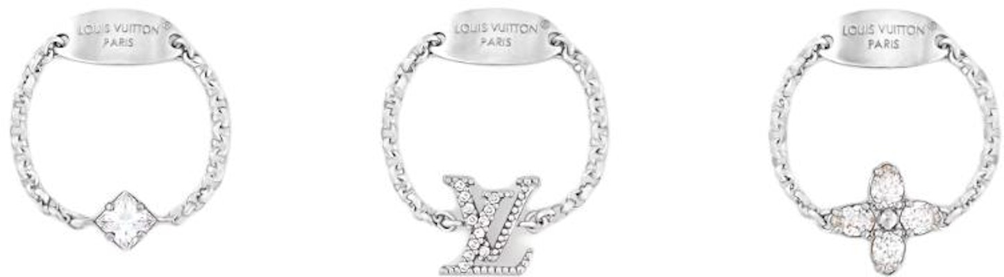 (W) Cincin Wanita Louis Vuitton Perak Kristal Bersadur Paladium Mewah M1379S Buy (W) Cincin Wanita Louis Vuitton Perak Kristal Bersadur Paladium Mewah M1379S