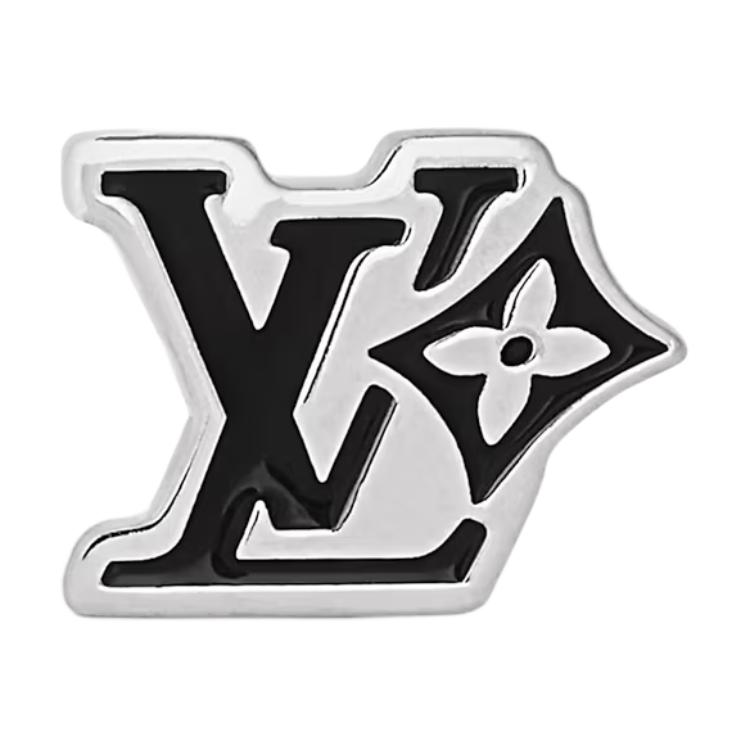 (Women) LOUIS VUITTON Silver Enamel Logo Design Earrings for Women M02713 圖 2