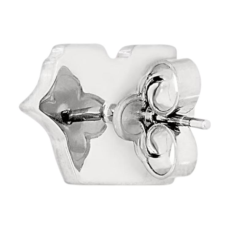 (Women) LOUIS VUITTON Silver Enamel Logo Design Earrings for Women M02713 圖 4