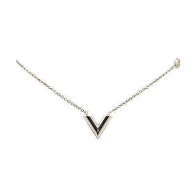 (Women) LOUIS VUITTON Silver Essential V Brass Necklace Women’s Silber LE1252
