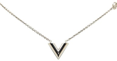 (Women) LOUIS VUITTON Silver Essential V Brass Necklace Silver M63197 (Women) LOUIS VUITTON Silver Essential V Brass Necklace Silver M63197