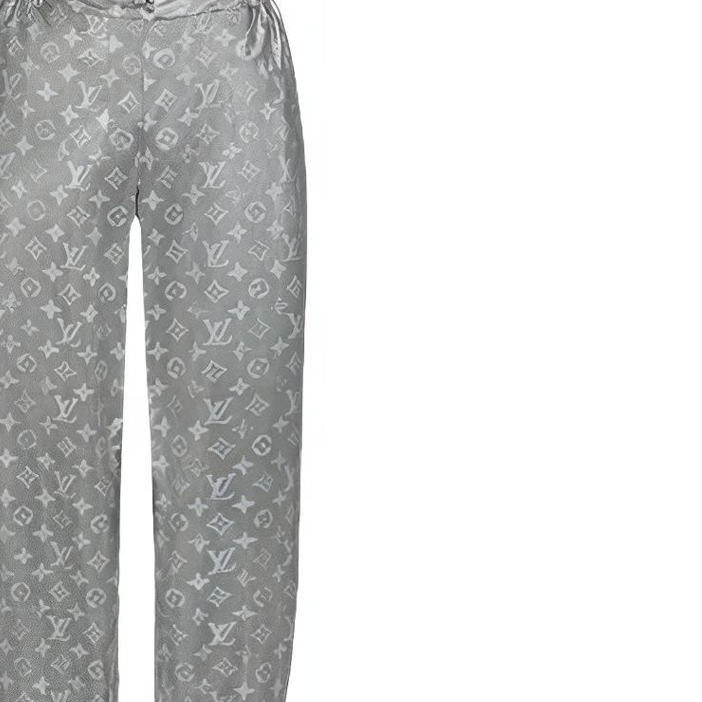 Sizing (W) 路易威登銀色花紋中腰針織運動長褲 1A8LJZ