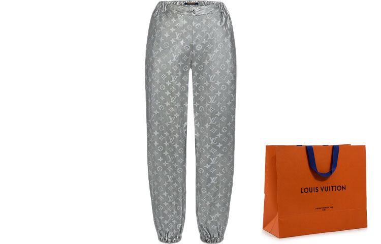 Cheap (W) 路易威登銀色花紋中腰針織運動長褲 1A8LJZ